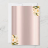 Witte rozen, champagneglas, Roos gouden pensioneri Kaart (Achterkant)