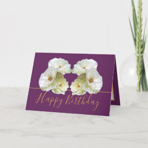 Witte Rozen Chique Elegant Bloemen Boeket Verjaard Kaart