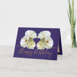 Witte Rozen Chique Elegant Bloemen Boeket Verjaard Kaart