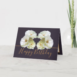 Witte Rozen Chique Elegant Bloemen Boeket Verjaard Kaart