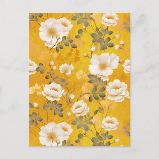 Witte Rozen Chiyogami Briefkaart (Voorkant)