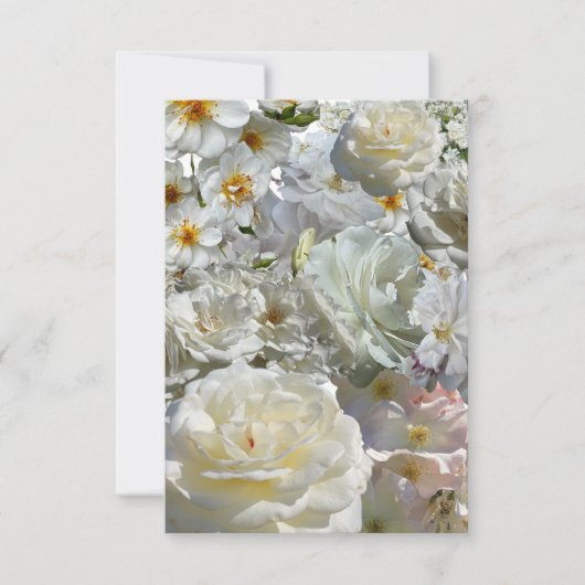 Witte Rozen Collage Notitiekaartje (Voorkant)