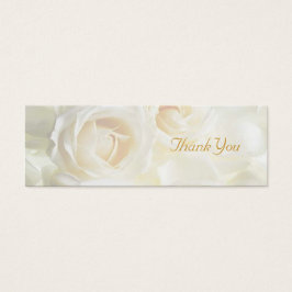 Witte Rozen Dank u bruiloft gunst Label Mini Visitekaartjes