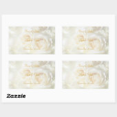 Witte Rozen Dank u bruiloft Sticker (Vel)
