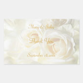 Witte Rozen Dank u bruiloft Sticker (Voorkant)