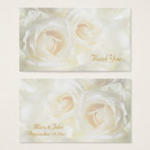 Witte rozen dank u bruiloft visitekaartje (Voorkant /achterkant)