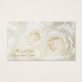 Witte rozen dank u bruiloft visitekaartje (Achterkant)