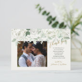 Witte Rozen Dankkaart Bedankkaart (Staand voorkant)