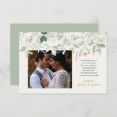 Witte Rozen Dankkaart Bedankkaart (Voorkant / Achterkant)