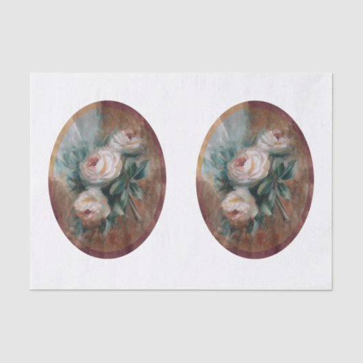 Witte rozen DBL Tissuepapier (Voorkant)