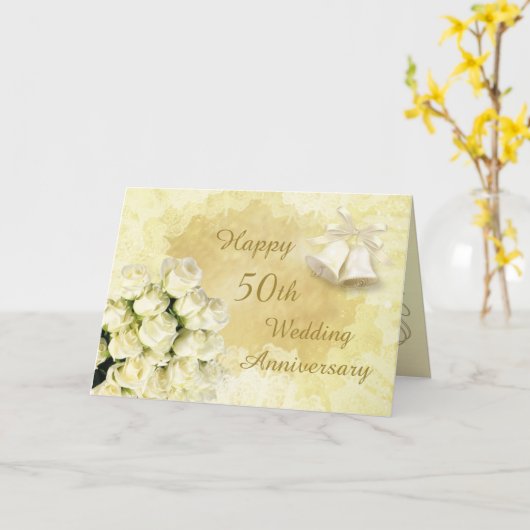 Witte rozen, de Kaart van het Jubileum van het (Gele Bloem)