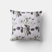 Witte rozen decoratieve grijze bladeren kussen (Voorkant)