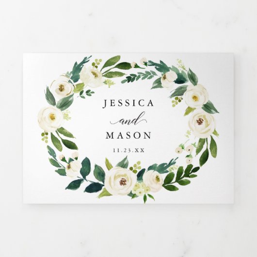 Witte rozen drievoudige uitnodigingen (Cover)