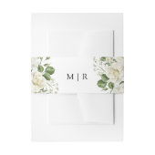 Witte Rozen Elegant Bloemen Bruiloft Uitnodigingen Wikkel (Voorkant Voorbeeld)