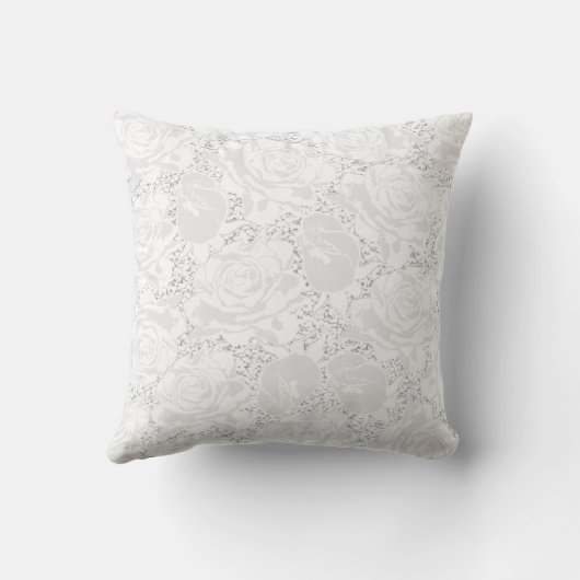 Witte rozen Elegant Decoratief Kussen (Achterkant)