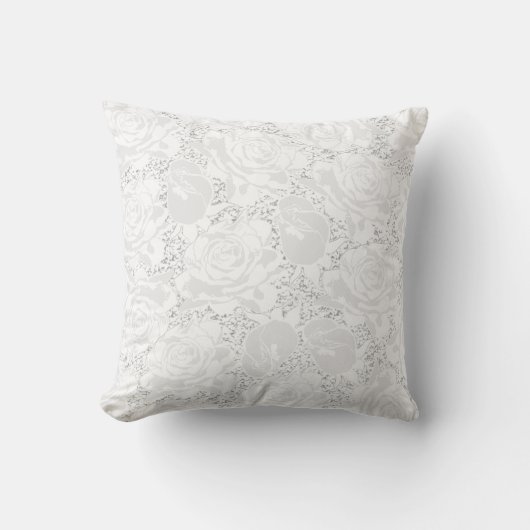 Witte rozen Elegant Decoratief Kussen (Voorkant)