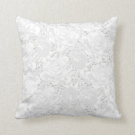 Witte rozen Elegant Decoratief Kussen