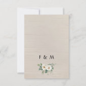 Witte Rozen & Elegant Groen Rustiek Boho Huwelijk Bedankkaart (Achterkant)