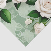 Witte rozen Elegant op groen Tissuepapier (Detail)