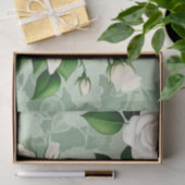 Witte rozen Elegant op groen Tissuepapier (Geschenk)