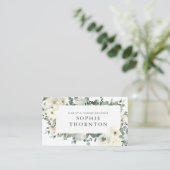 Witte rozen elegant visitekaartje (Staand voorkant)