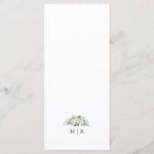 Witte Rozen Elegante Bloemen Trouwmenu Menu (Achterkant)