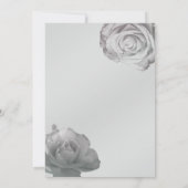 Witte Rozen Elegante Bloemen Zilver Grijs Huwelijk Kaart (Achterkant)