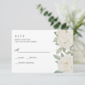 WITTE ROZEN ELEGANTE Botanische BRUILOFT RSVP (Staand voorkant)