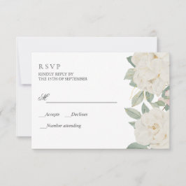 WITTE ROZEN ELEGANTE Botanische BRUILOFT RSVP