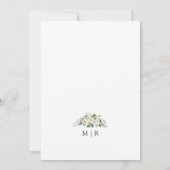 Witte Rozen Elegante Waterverf Bloemen Huwelijk Kaart (Achterkant)