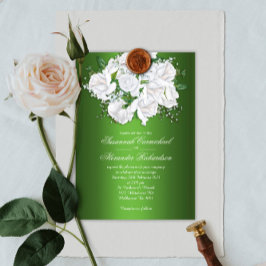  witte rozen, Emerald Green Wedding Invite