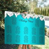 Witte rozen en Aqua Floral Wedding Poster