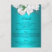  witte rozen en Aqua Wedding - Gegevens Informatiekaartje (Voorkant)