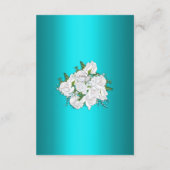  witte rozen en Aqua Wedding - Gegevens Informatiekaartje (Achterkant)