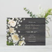 Witte rozen en babyluiers op Vrijgezellenfeest Kaart (Staand voorkant)