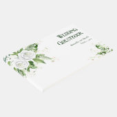 Witte rozen en baby's adem bruiloft gastenboek (Hoek)