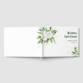 Witte rozen en baby's adem bruiloft gastenboek (Volledig)