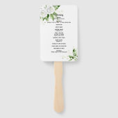 Witte Rozen en Baby's Breath bruiloft programma Handwaaier (Achterkant)