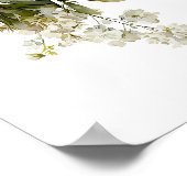 Witte Rozen En Bloemen Bruiloft Feest Welkom Poster (Hoek)