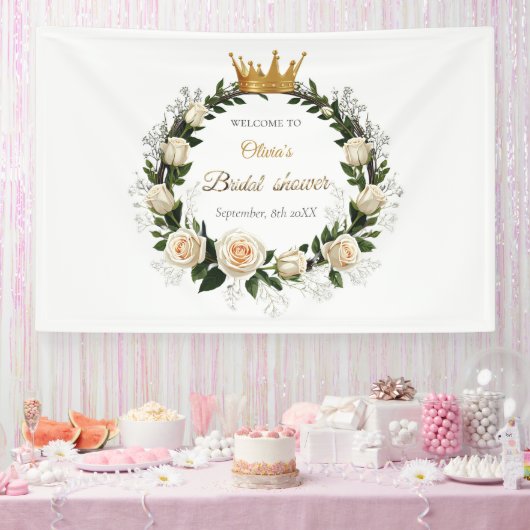 Witte rozen en de adem van Baby Spandoek (Feest)