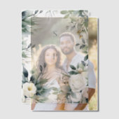 Witte rozen en eucalyptusrand vellum uitnodigingen (Offset (Koppel))