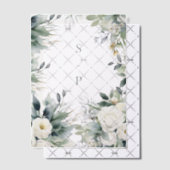 Witte rozen en eucalyptusrand vellum uitnodigingen (Offset (Uitnodiging))