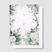 Witte rozen en eucalyptusrand vellum uitnodigingen (Offset)