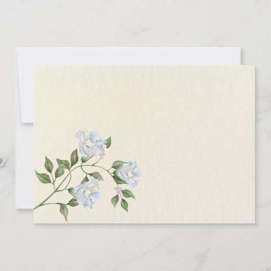 Witte rozen en gans baby strooi uitnodiging (Achterkant)