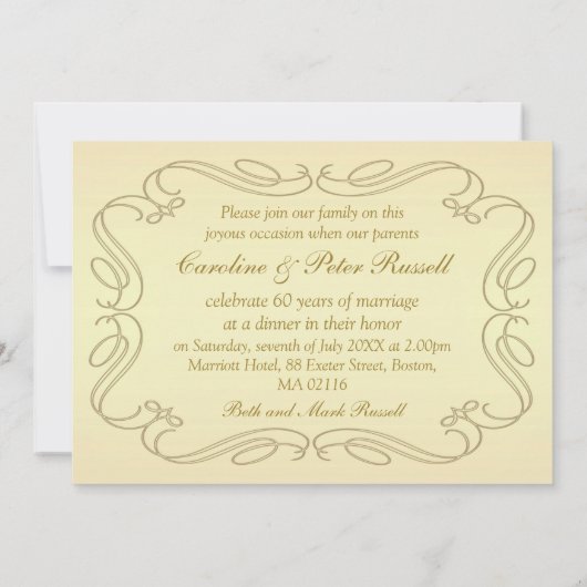 Witte rozen en gordels 60th Wedding Jubileum Kaart (Achterkant)