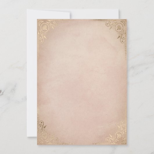 Witte Rozen en Goud  Roze Sweet Sixteen Kaart (Achterkant)