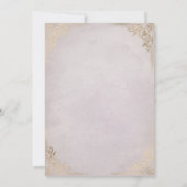 Witte Rozen en Gouden Lavendel Quinceanera Kaart (Achterkant)