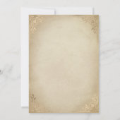 Witte Rozen en Gouden  Quinceanera Kaart (Achterkant)