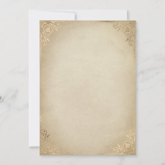 Witte Rozen en Gouden  Quinceanera Kaart (Achterkant)