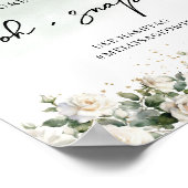  witte rozen en groen gebladerte oh snap poster (Hoek)